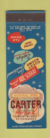 Matchbook Cover - Carter Hotel Hastings NE