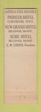 Matchbook Cover - Carter Hotel Hastings NE