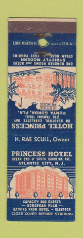 Matchbook Cover - Princess Hotel Atlantic City NJ