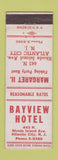 Matchbook Cover - Bayview Hotel Atlantic City NJ
