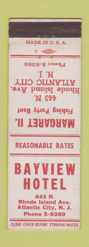 Matchbook Cover - Bayview Hotel Atlantic City NJ