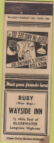 Matchbook Cover - Wayside Inn Gladewater TX