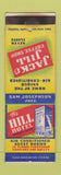 Matchbook Cover - Hill Hotel Omaha NE Jack Jill Coffee Shop
