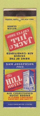 Matchbook Cover - Hill Hotel Omaha NE Jack Jill Coffee Shop
