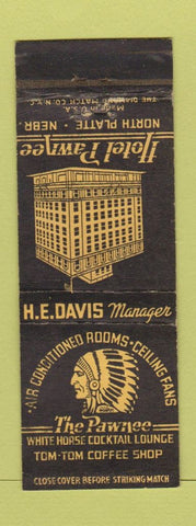 Matchbook Cover - Hotel Pawnee North Platte NE Indian WEAR
