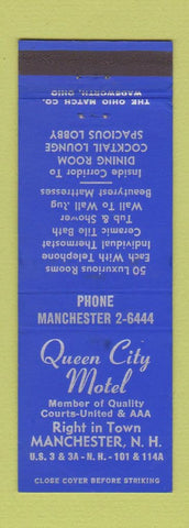 Matchbook Cover - Queen City Motel Manchester NH