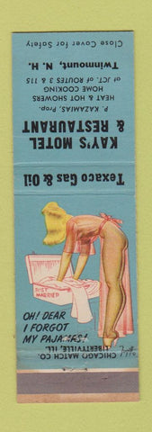 Matchbook Cover - Kay's Motel Restaurant Twinmount NH Texaco oil gas