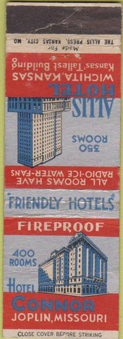 Matchbook Cover - Allis Hotel Wichita KS local manumark