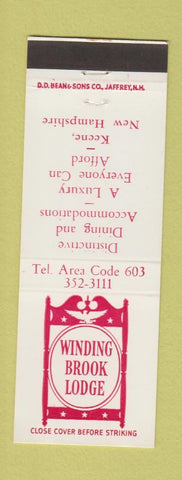 Matchbook Cover - Winding Brook Lodge Keene NH