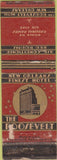 Matchbook Cover - Roosevelt Hotel New Orleans LA POOR