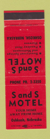 Matchbook Cover - S & S Motel Oshkosh NE RED