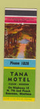 Matchbook Cover - Tana Motel Bozeman MT low phone # Minnesota Lake