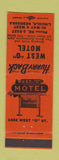 Matchbook Cover - West O Motel Lincoln NE ORANGE
