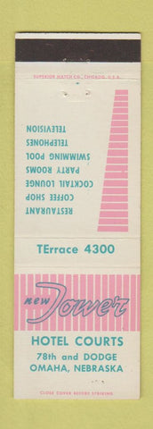 Matchbook Cover - New Tower Hotel Courts Omaha NE