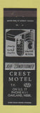 Matchbook Cover - Crest Motel Oakland NE low phone #