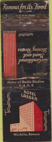 Matchbook Cover - Hotel Lassen Wichita KS POOR