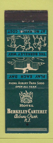 Matchbook Cover - Hotel Berkeley Carteret Asbury Park NJ