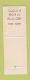 Matchbook Cover - White Lodge Alton NH