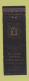 Matchbook Cover - Mount Adams Cottages Restaurant Randolph NH WEAR