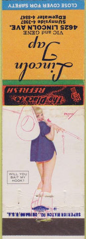 Matchbook Cover - Lincoln Tap NO TOWN pinup