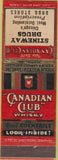 Matchbook Cover - Canadian Club Whisky Stineway Drugs Chicago CREASES