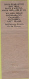 Matchbook Cover - Radio Service Supply North Platte NE