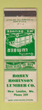 Matchbook Cover - Robey Robinson Lumber New London MO low phone # WEAR