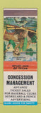 Matchbook Cover - Concession Management Baseball TX