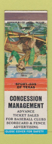 Matchbook Cover - Concession Management Baseball TX