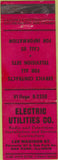 Matchbook Cover - Electric Utilities Co Oak Park IL local manumark