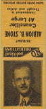 Matchbook Cover - Albion Stone Councillor At Large NO TOWN BOBTAIL