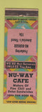 Matchbook Cover - Nu Way Cafe Bakersfield CA