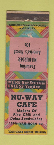 Matchbook Cover - Nu Way Cafe Bakersfield CA