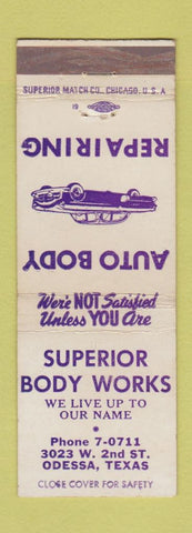 Matchbook Cover - Superior Body Works Odessa TX