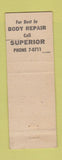 Matchbook Cover - Superior Body Works Odessa TX