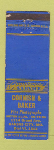 Matchbook Cover - Cornish and Baker Photographs Kansas City MO WEAR