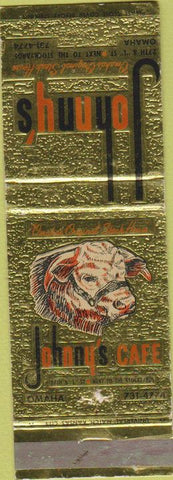 Matchbook Cover - Johnny's Omaha Steaks NE