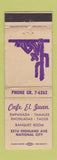 Matchbook Cover - Cafe El Juan Mexican National City CA WORN