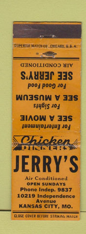 Matchbook Cover - Jerry's Kansas City MO rstaurant