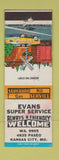 Matchbook Cover - Evans Super Service Kansas City MO oil gas WEAR