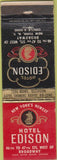 Matchbook Cover - Hotel Edison New York City