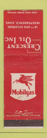 Matchbook Cover - Mobil oil gas Crescent Independence KS WEAR