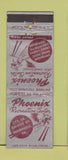 Matchbook Cover - Phoenix Recreation bowling Phoenixville PA low phone # WEAR