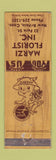 Matchbook Cover - Marzi Florist Flowers New Britain CT WEAR