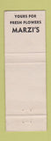 Matchbook Cover - Marzi Florist Flowers New Britain CT WEAR