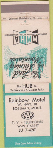 Matchbook Cover - Rainbow Motel Bozeman MT
