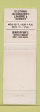 Matchbook Cover - Piedmont Boutique San Francisco CA SILVER WEAR