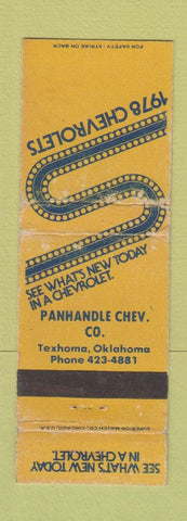 Matchbook Cover - 1978 Chevrolet Panhandle Texhoma OK WORN