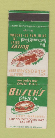 Matchbook Cover - Busch's Drive In Tacoma WA
