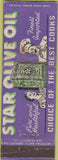 Matchbook Cover - Star Olive Oil Gancia Vermouth